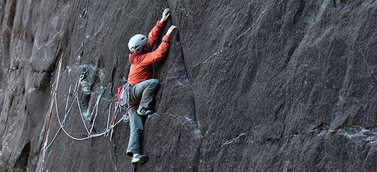 Climber using DMM Carabiners